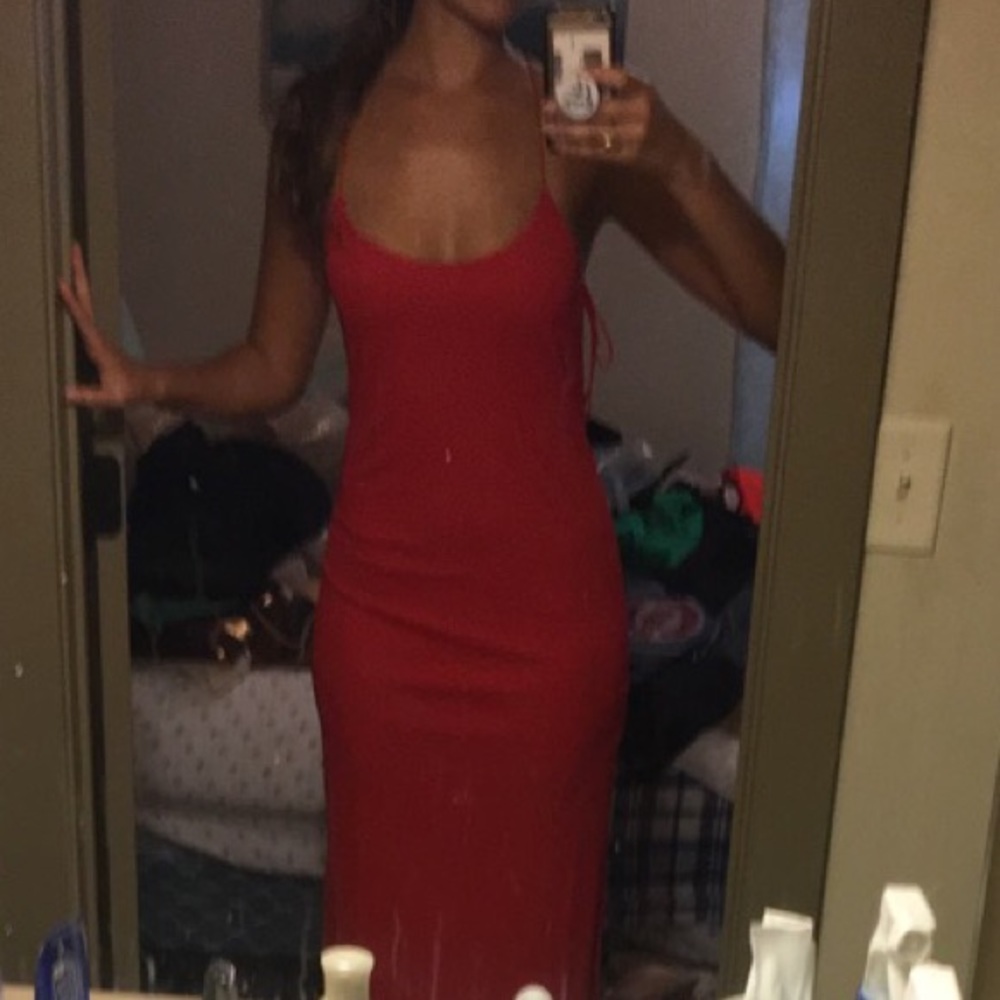 Red formal dress